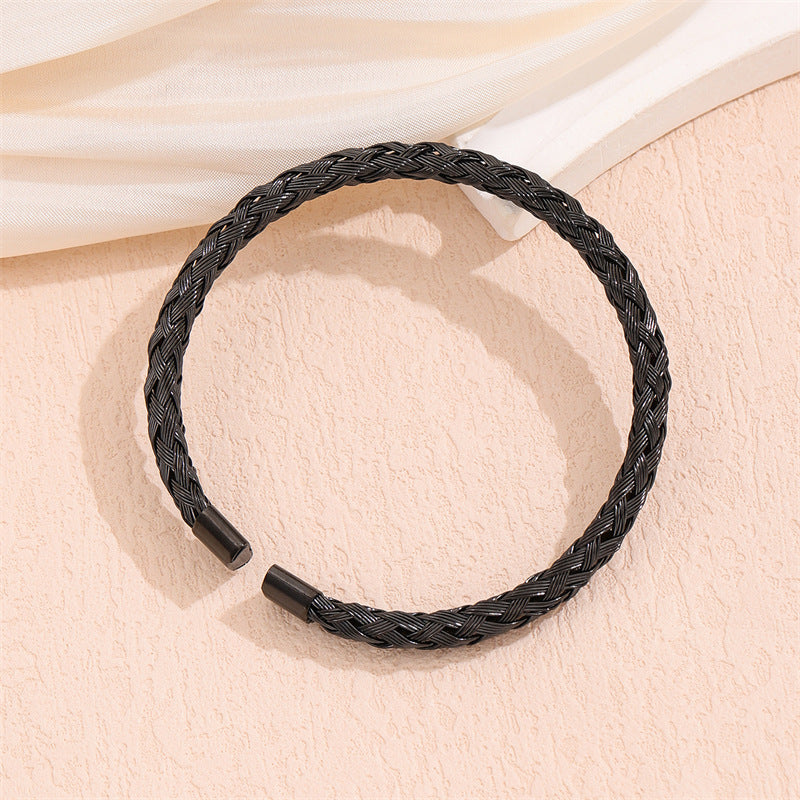 Minimalist Round Stainless Steel Electroplating Bangles