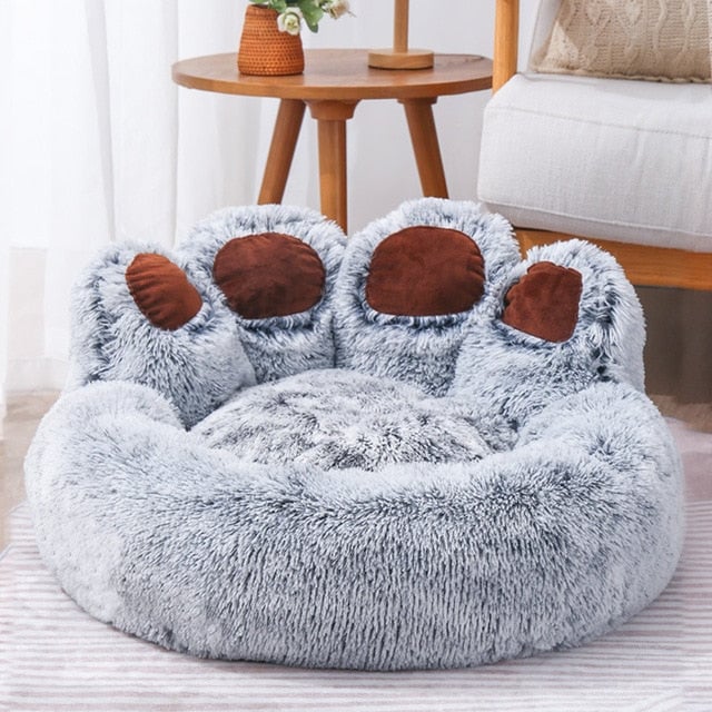 Plush Bear Paw Pet Bed