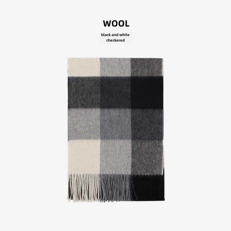 Wool Scarf Advanced Sense Simple Plaid Spring Clothing Women's Clothing Batch Winter Explosions For Women And Men