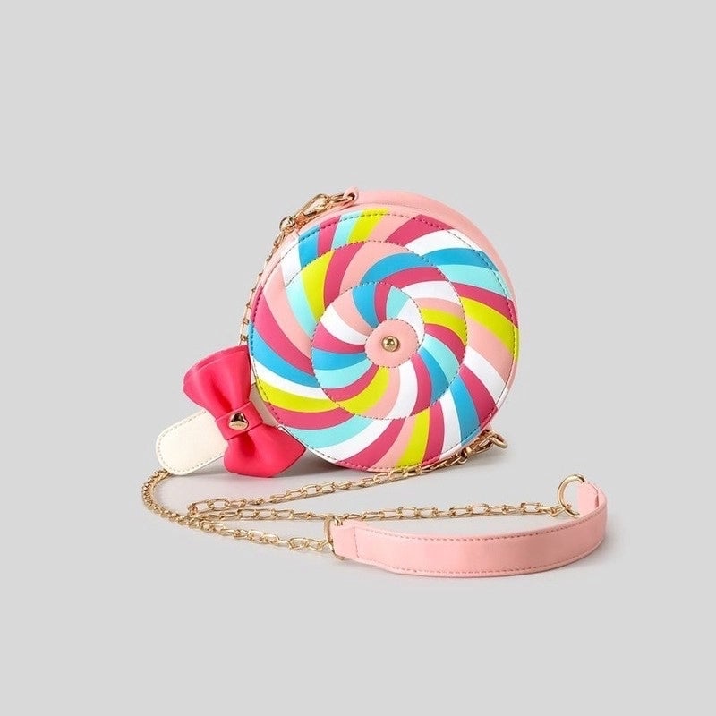Women's Small Pu Leather Lollipop Cute Round Zipper Crossbody Bag