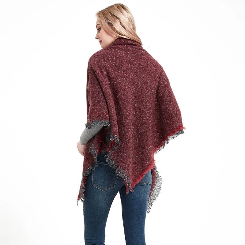 Women's Minimalist Solid Color Polyester Scarf