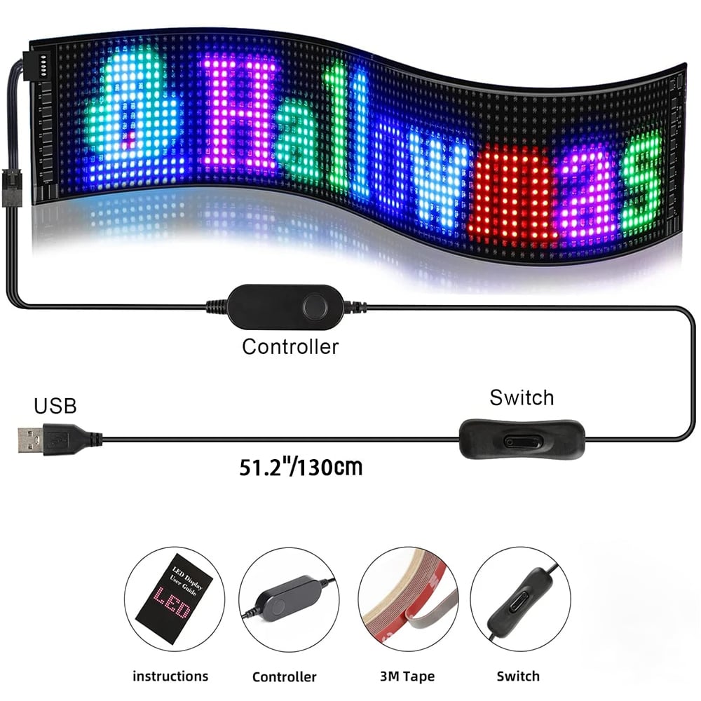 🎁LAST DAY SALE-49% OFF🎁Ultra-thin flexible Bluetooth LED screen