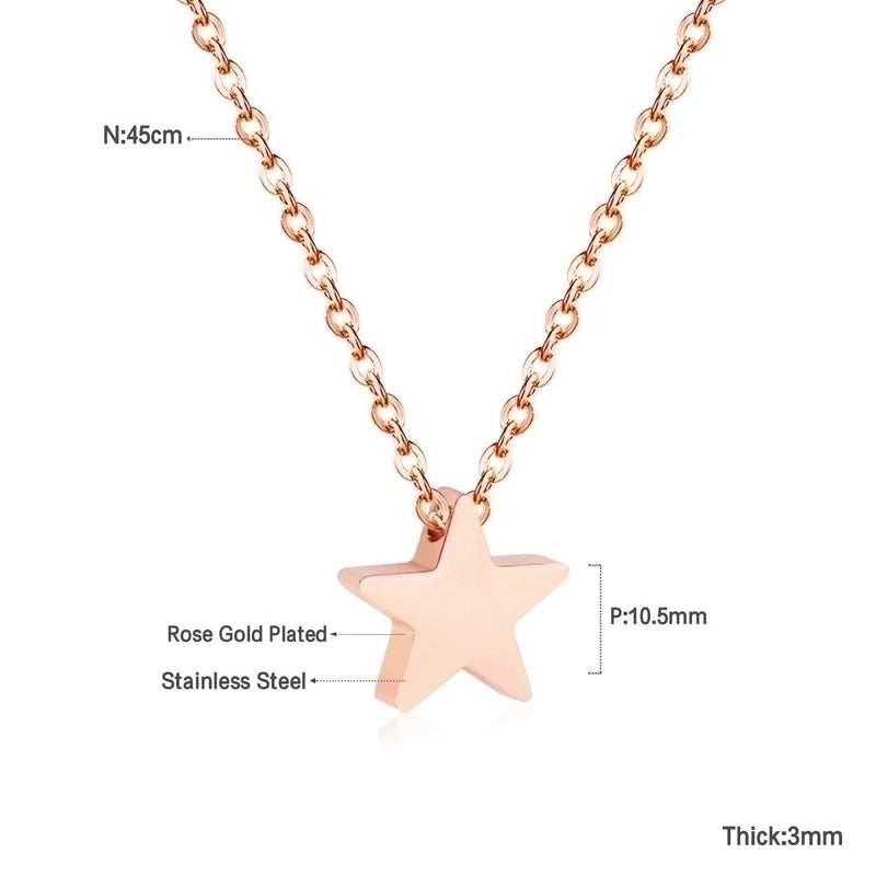 Fashion Star Moon Heart Shape Stainless Steel Pendant Necklace 1 Piece