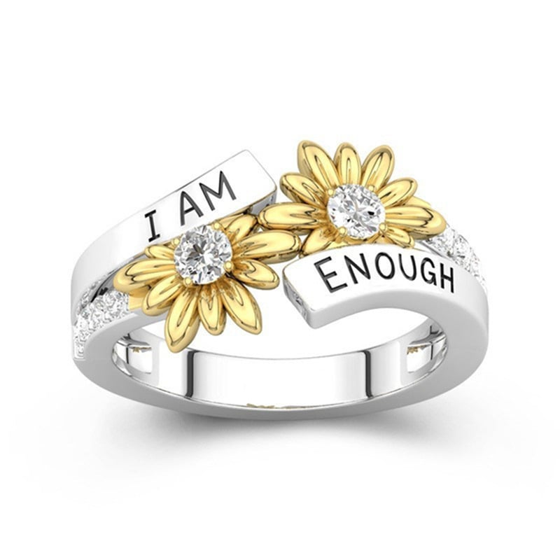 🔥Last Day Buy 1 Get 1 Free💖 ''I AM ENOUGH'' Sunflowers Ring🌻