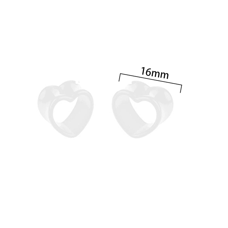 Minimalist Heart Shape Arylic Auricle 1 Pair