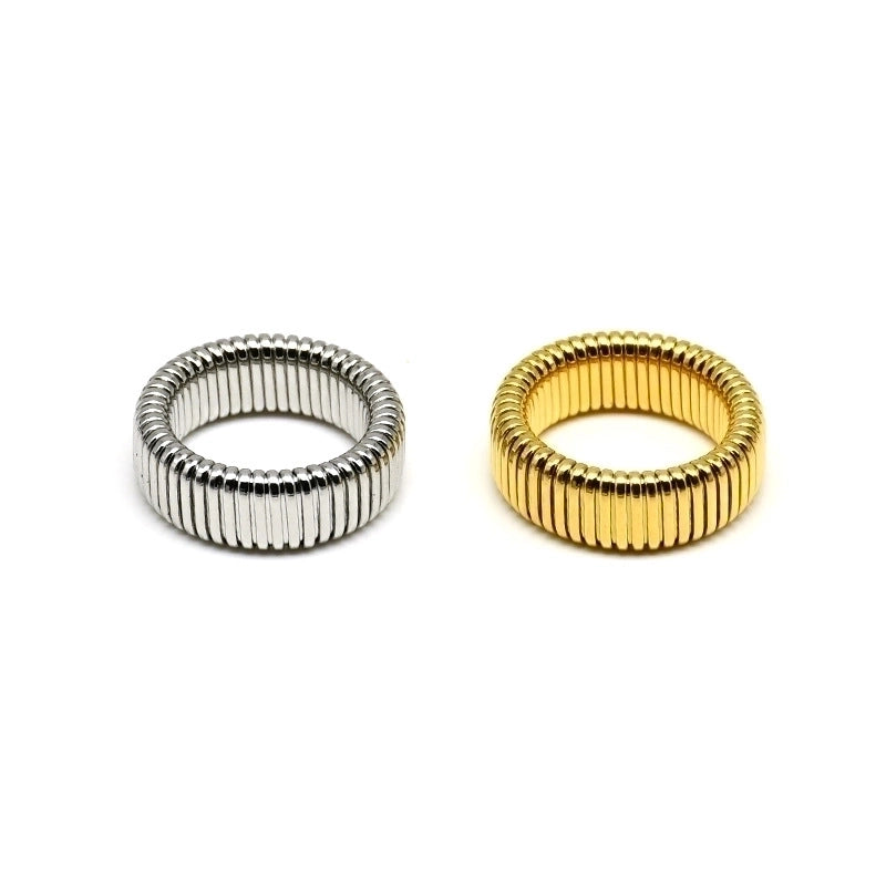 Minimalist Solid Color Titanium Steel 18K Gold Plated Plating Rings