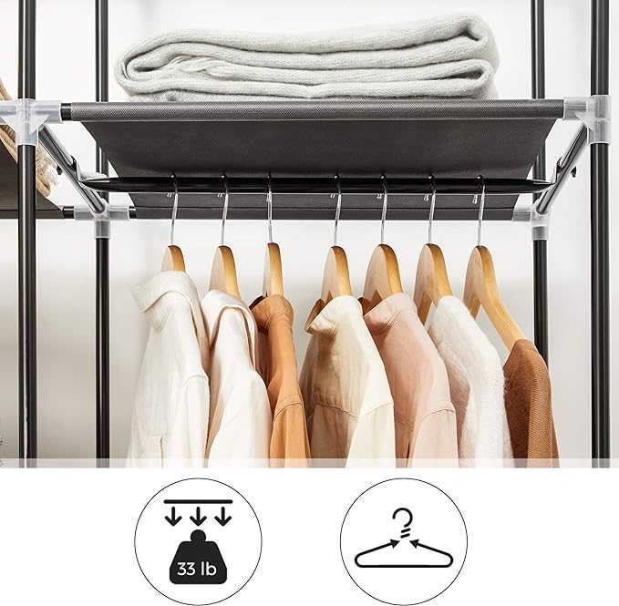 3 Column Cloth Wardrobe. Portable Fabric Wardrobe for Clothes