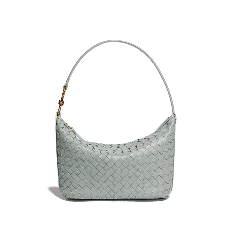 Women's Medium Pu Leather Solid Color Vintage Style Classic Style Dumpling Shape Zipper Straw Bag