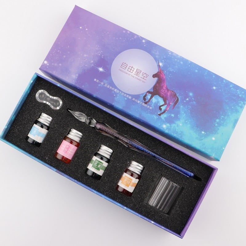 2023 Calligraphy Glass Dip Pen Ink Set