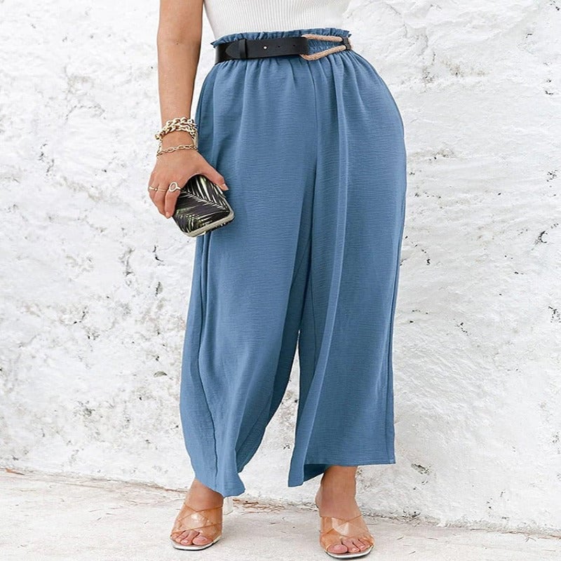 Summer High Waisted Wide Linen Pants For Women