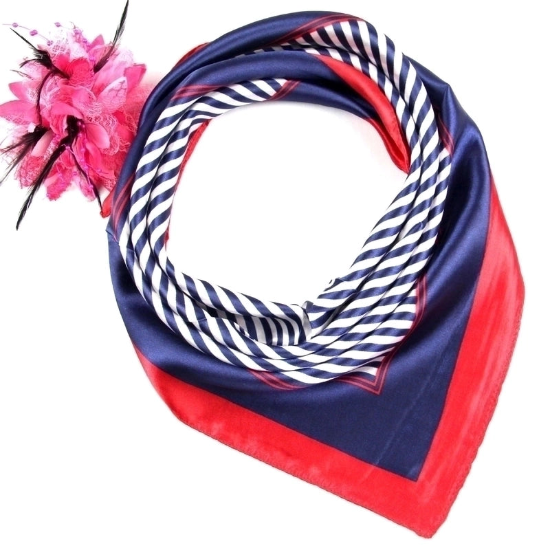 Women's Elegant Streetwear Polka Dots Flower Satin Printing Silk Scarf