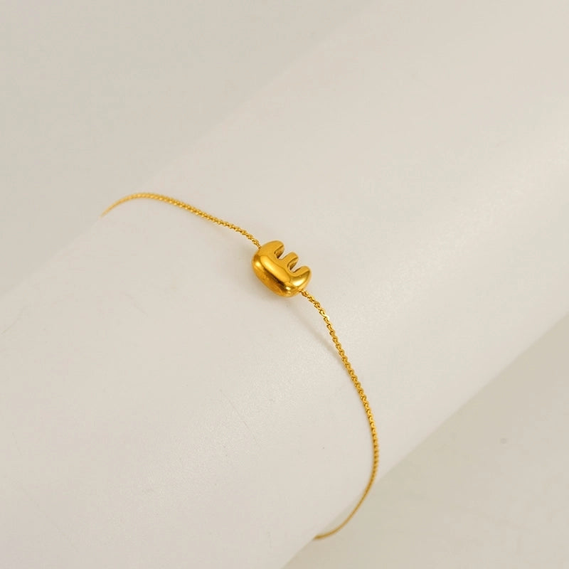Casual Minimalist Letter 304 Stainless Steel 18K Gold Plated Bracelets In Bulk
