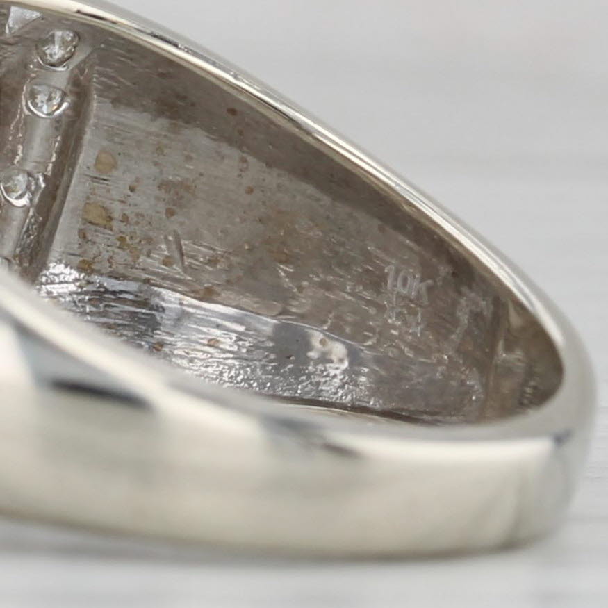 0.38ctw Diamond Rows Ring 10k White Gold Size 7.25