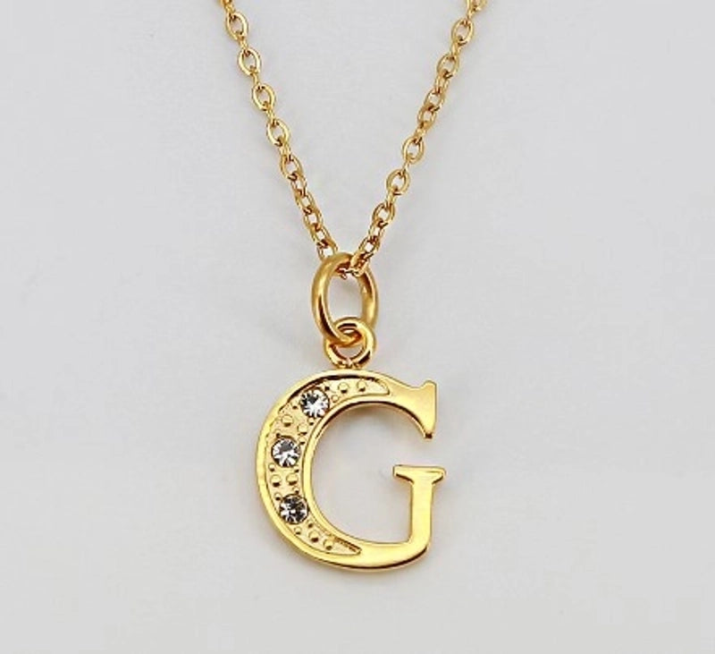 Minimalist Letter 304 Stainless Steel Rhinestones Inlay Stainless Steel Necklaces