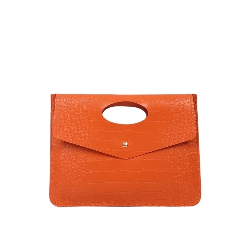 Women's Pu Leather Solid Color Streetwear Square Magnetic Buckle Clutch Bag