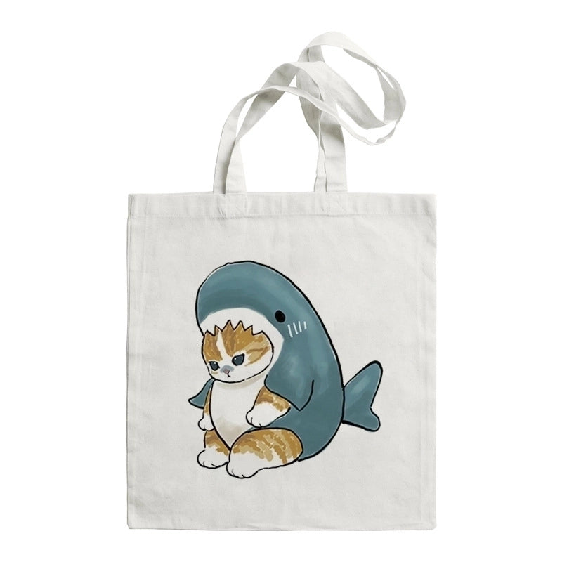 Women's Cute Cat Shark Shopping Bags