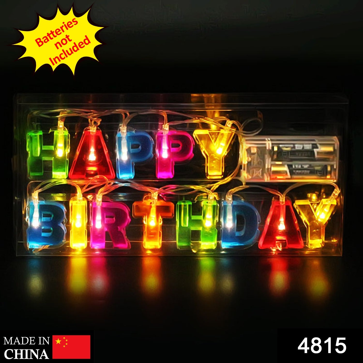 Decoratives Plastic Happy Birthday 13 LED Letter Battery Operated String Lights. Outdoor String Lights (Multicolour)