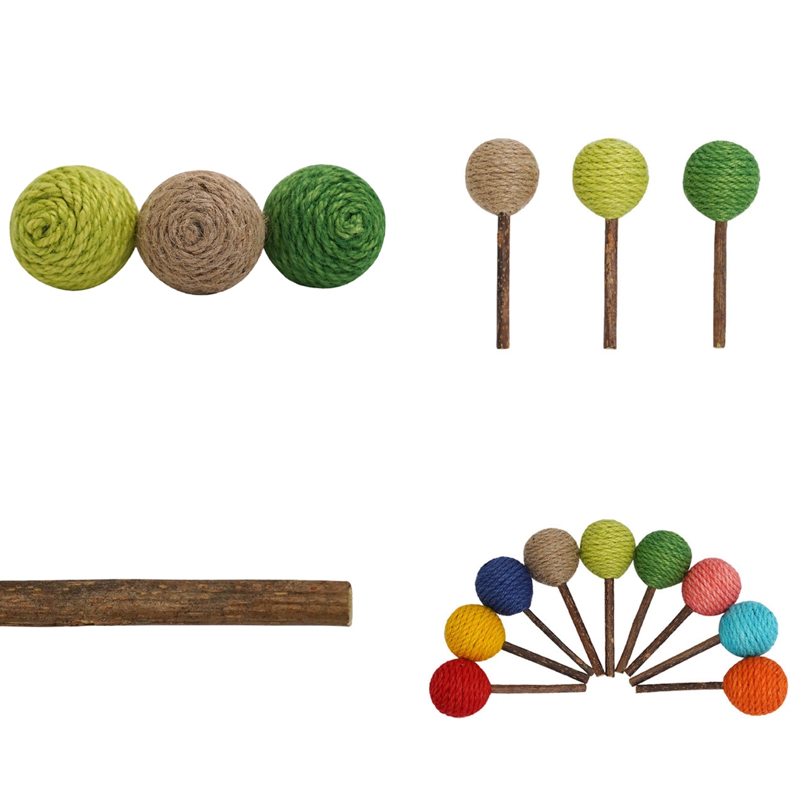 Lollipop-Shaped Polygonum Cat Toy Set (3 Pieces)