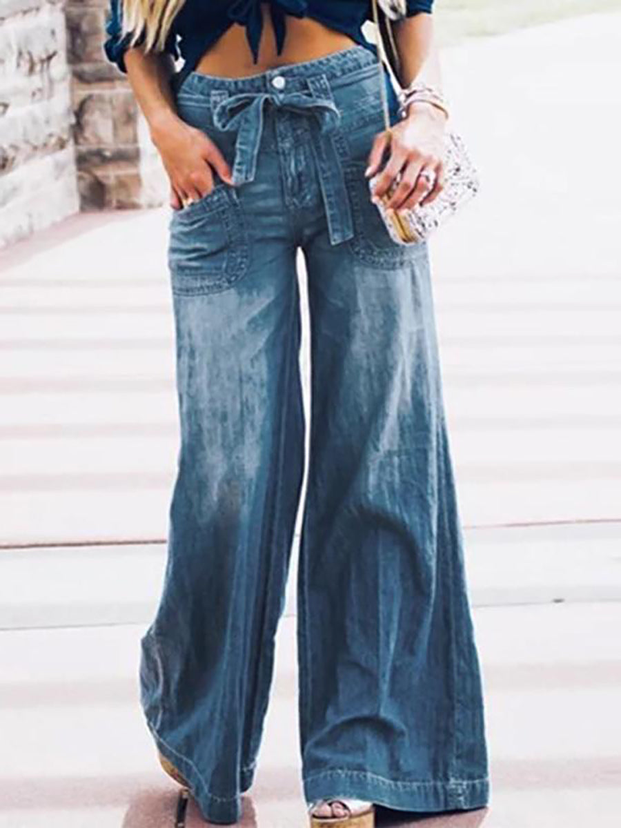 Lace Up Flare Jeans