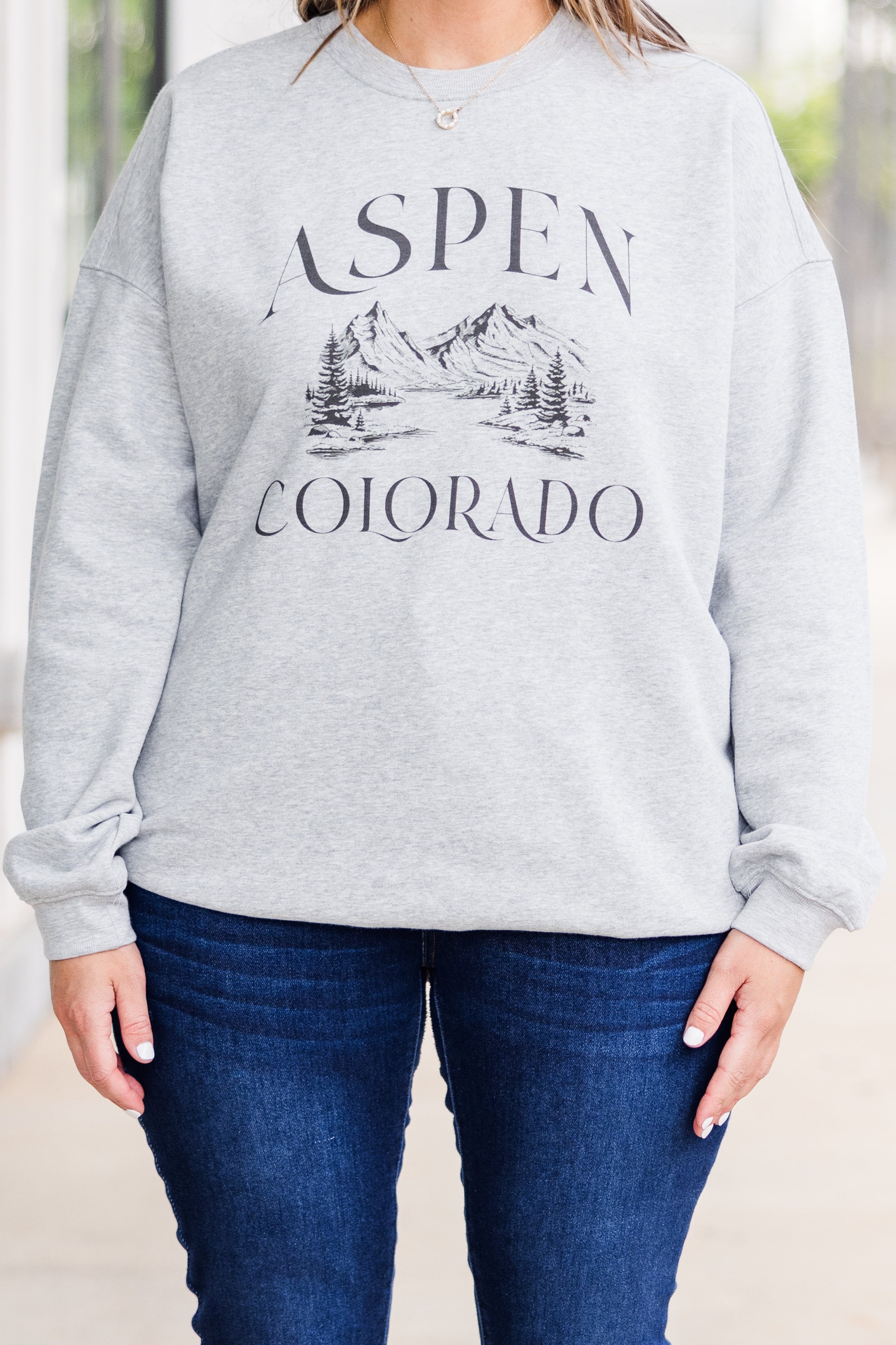 Aspen Vacation Pullover. Heather Grey