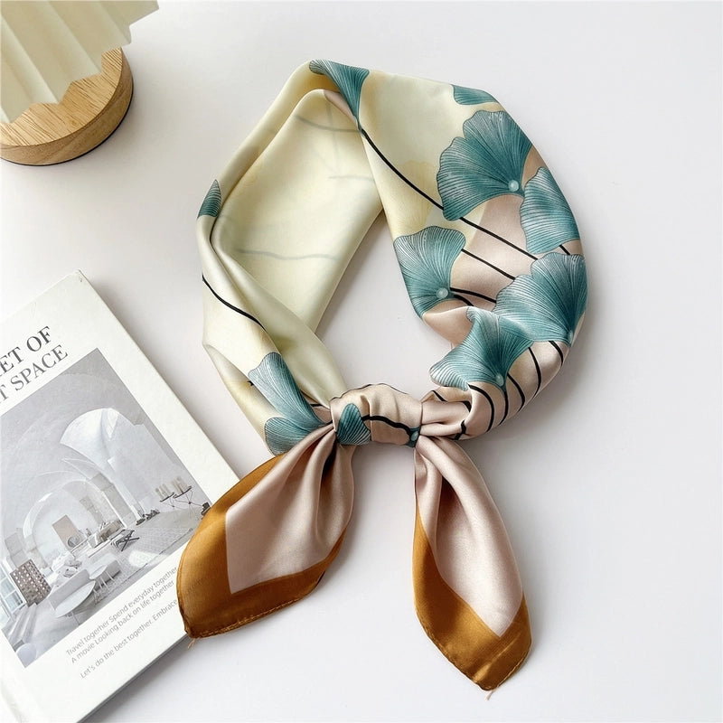Women's Cartoon Style Cute Minimalist Printing Polyester Printing Silk Scarf