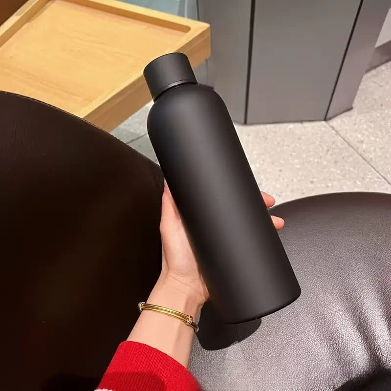 Stainless Steel Matte Water Bottle - 500ml (BLACK)