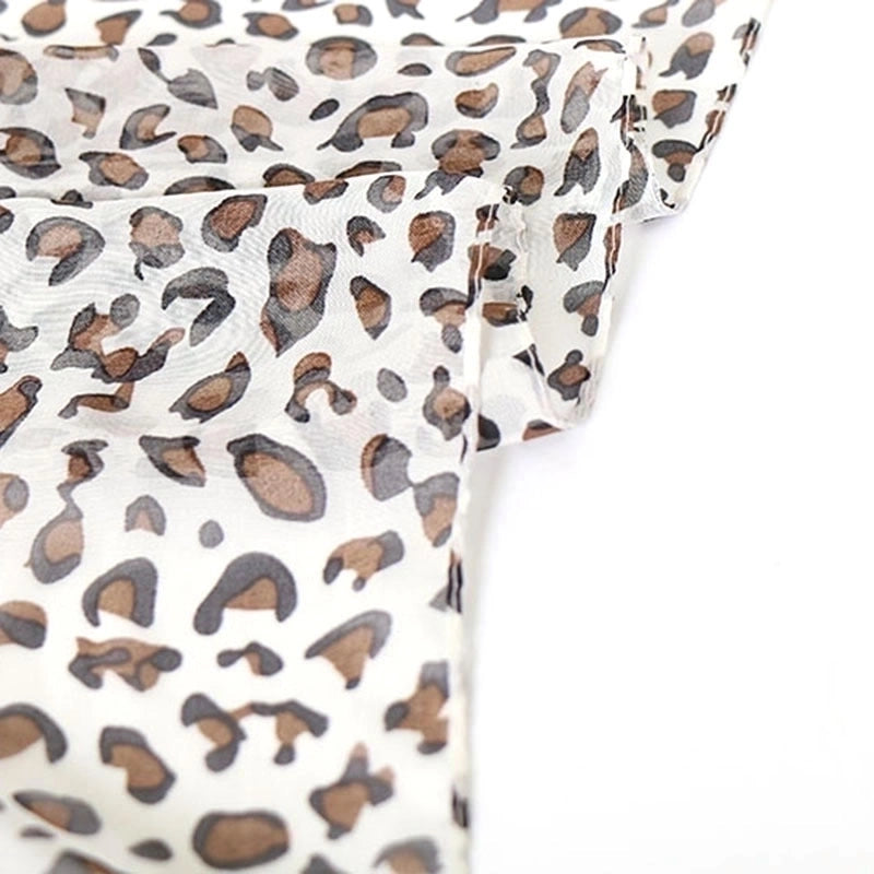 Women's Sweet Leopard Chiffon Printing Silk Scarf