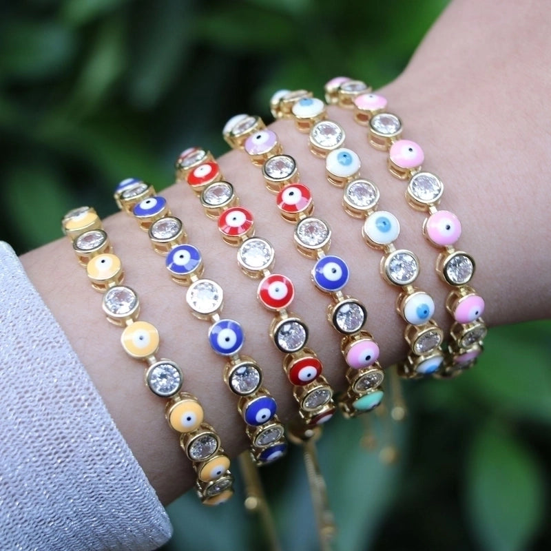 Copper Plating Geometric Artificial Gemstones Copper Bracelets