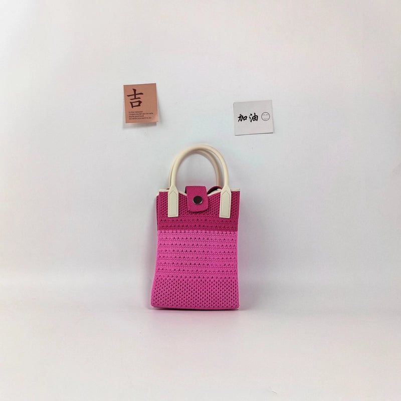 Women's Polyester Color Block Streetwear Square Hidden Buckle Handbag