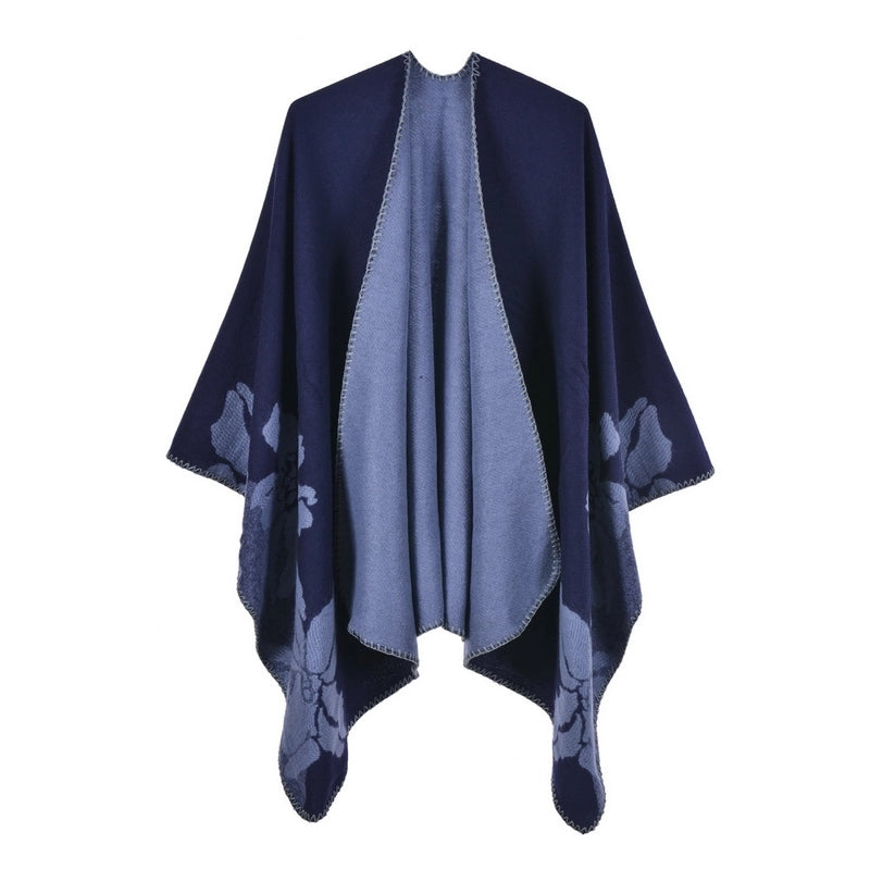 Women's Scarf Shawl Creative New Fashion Cashmere Jacquard Split Thickened Large Cloak Air Conditioning Warm Shawl
