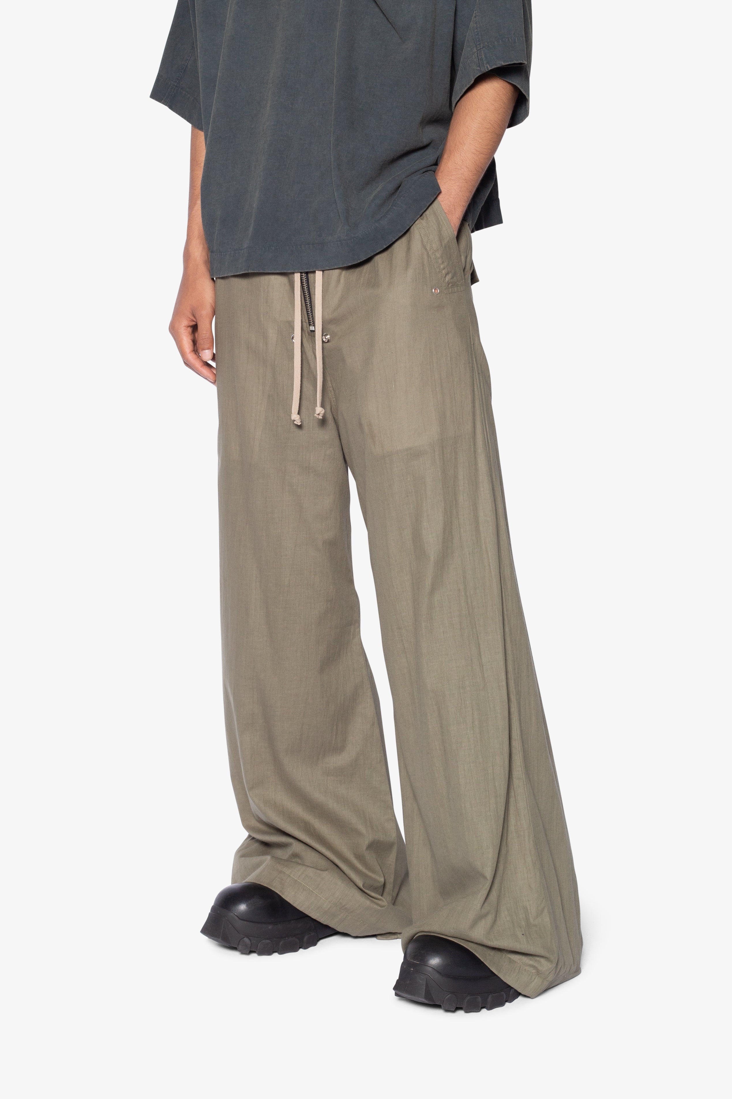 Gauze Layered Rave Pants - Olive