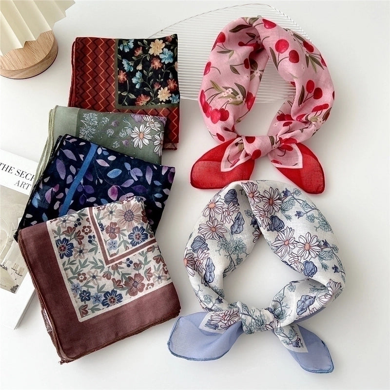 Women's Preppy Style Sweet Pastoral Fruit Polyester Kerchief