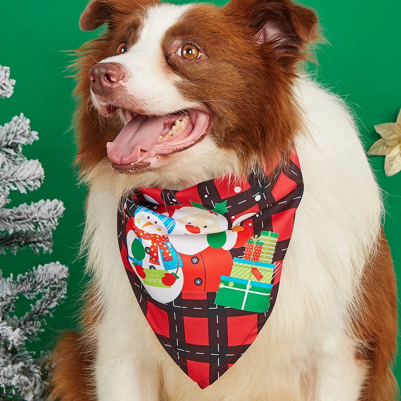 Minimalist Polyester Christmas Christmas Tree Santa Claus Pet Saliva Towel