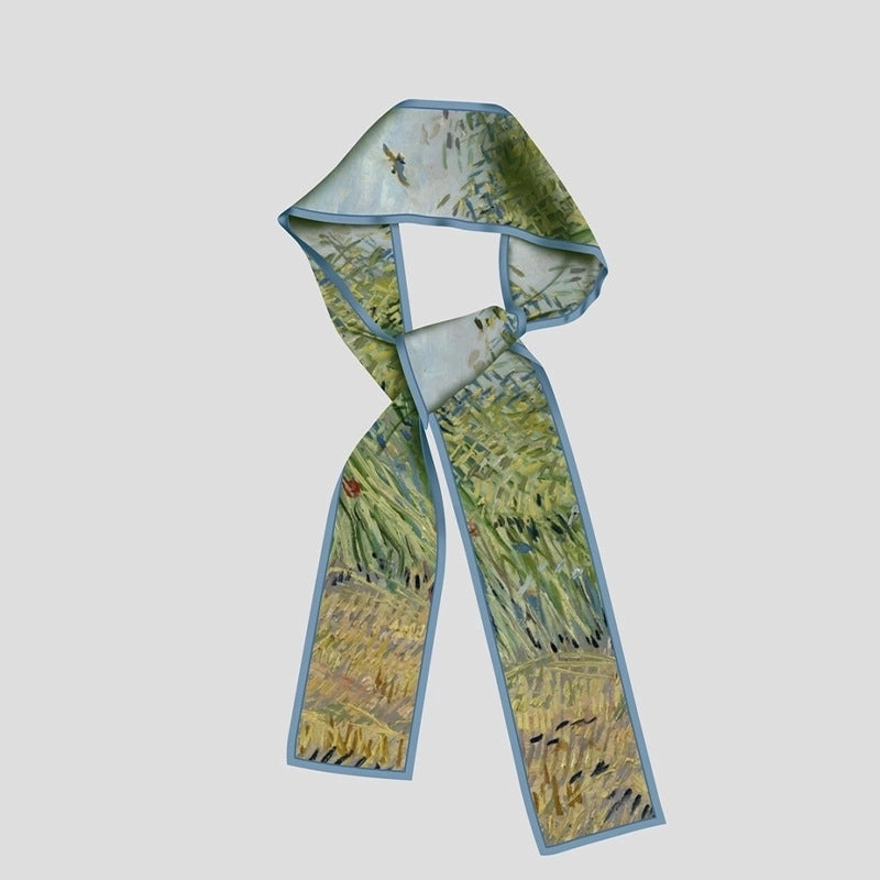 Women's Artistic Oil Painting Polyester Silk Scarf