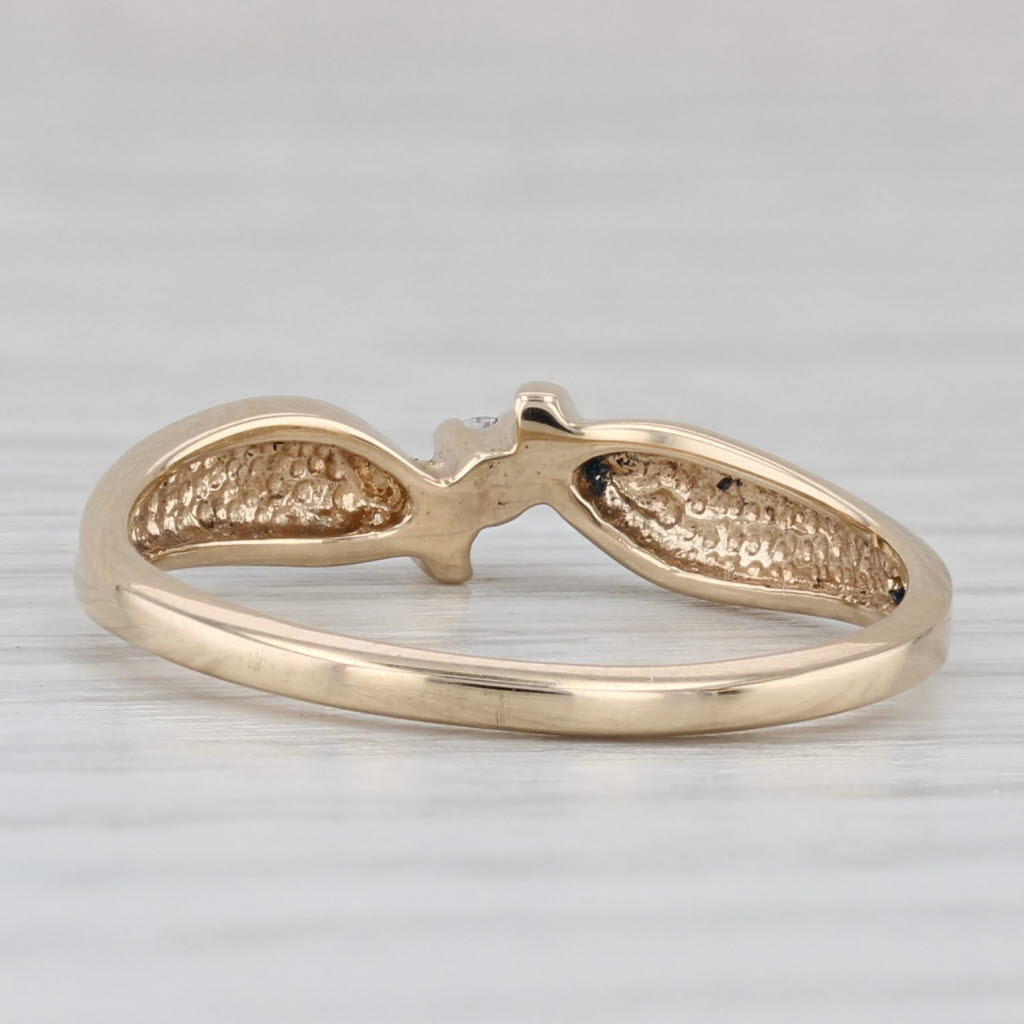 Diamond Solitaire Bypass Ring 10k Yellow Gold Size 7 Promise