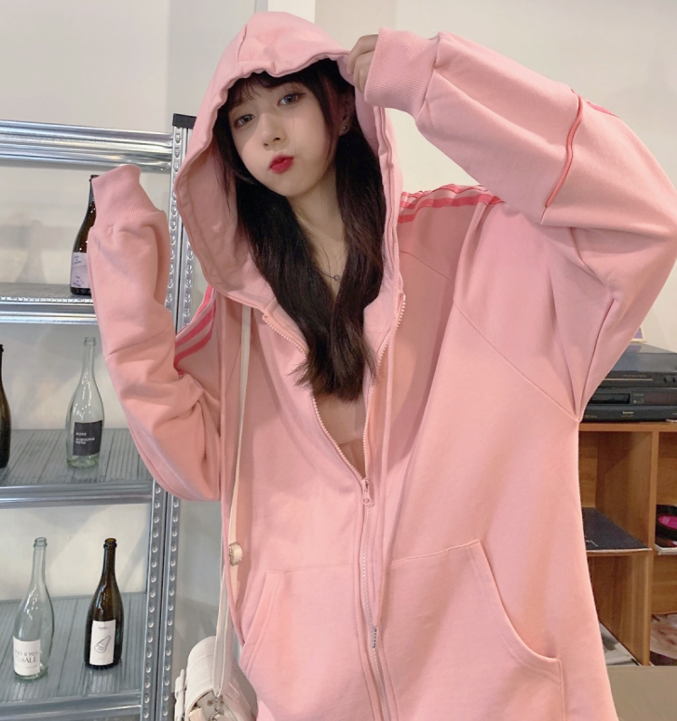 Pink hooded sweatshirt   KF30376