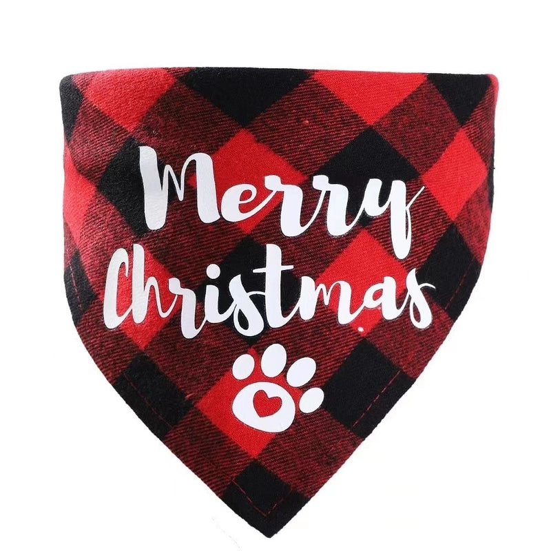 British Style Polyester Christmas Lattice Pet Saliva Towel