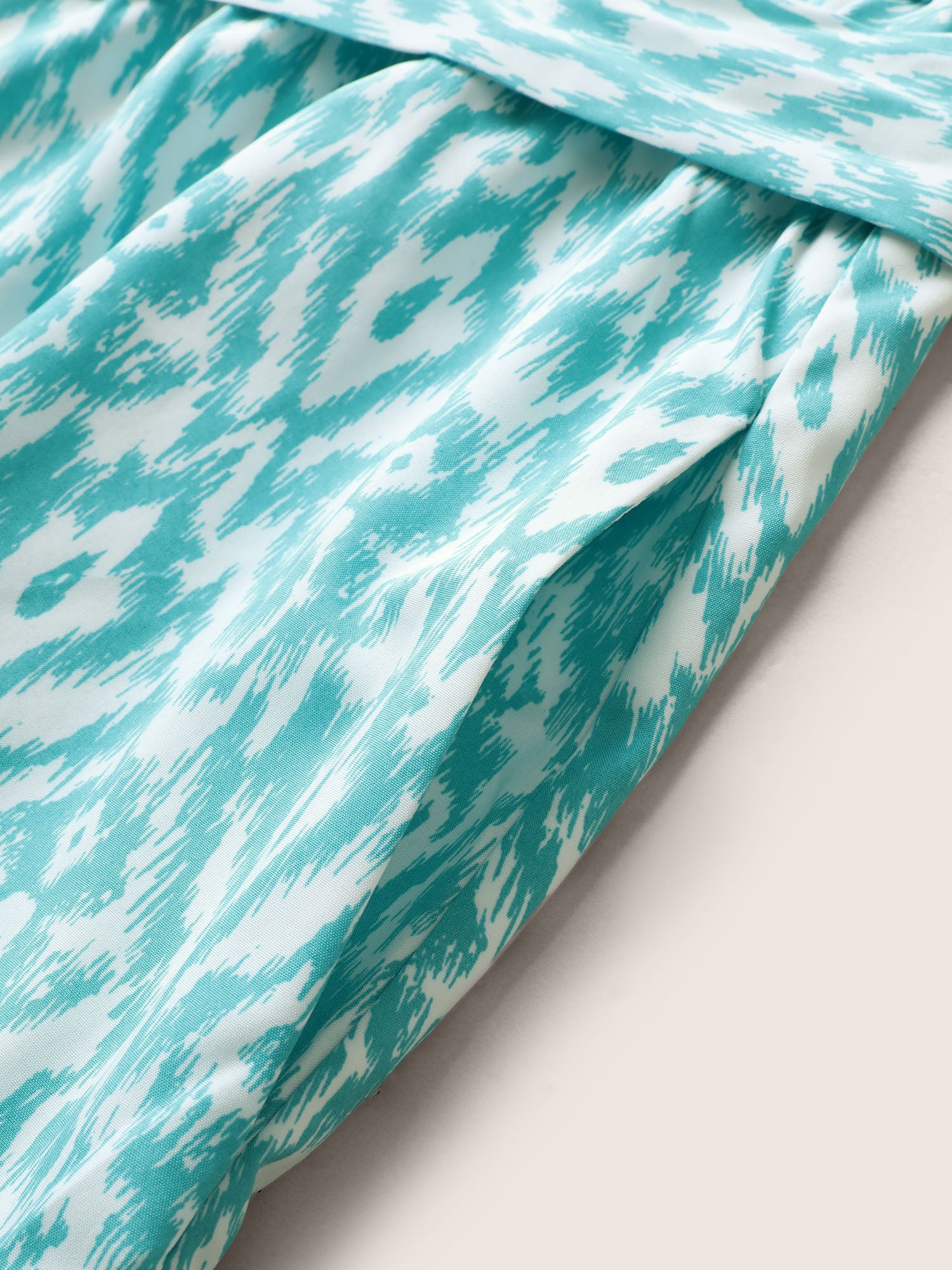 Cowl Neck Bandana Print Midi Dress