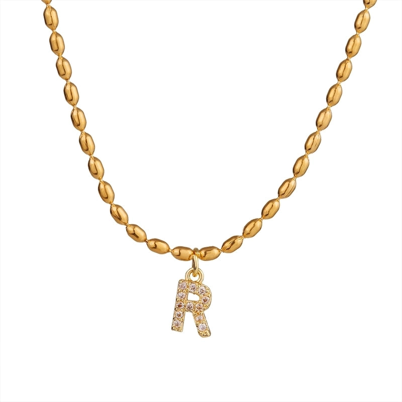 Shiny Letter Letter 304 Stainless Steel Necklace
