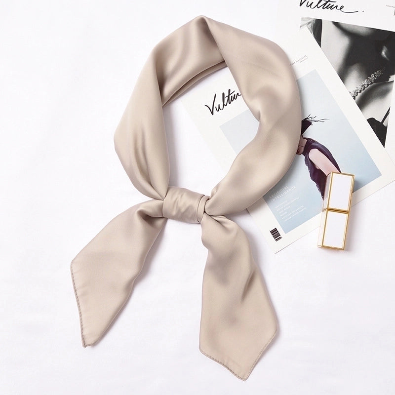 Women's Minimalist Solid Color Satin Silk Scarves