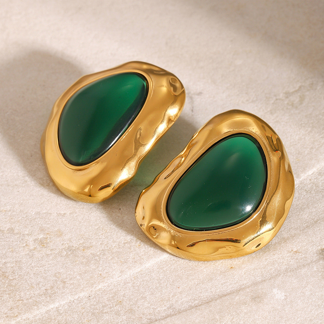 Stainless Steel Resin Retro Earrings Niche Earrings Titanium Steel Earrings Earrings