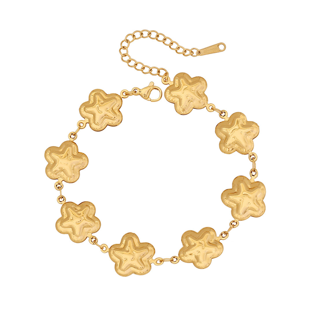 Love Flower Stainless Steel Bracelet Scallop Water Drop Cross Bracelet B616