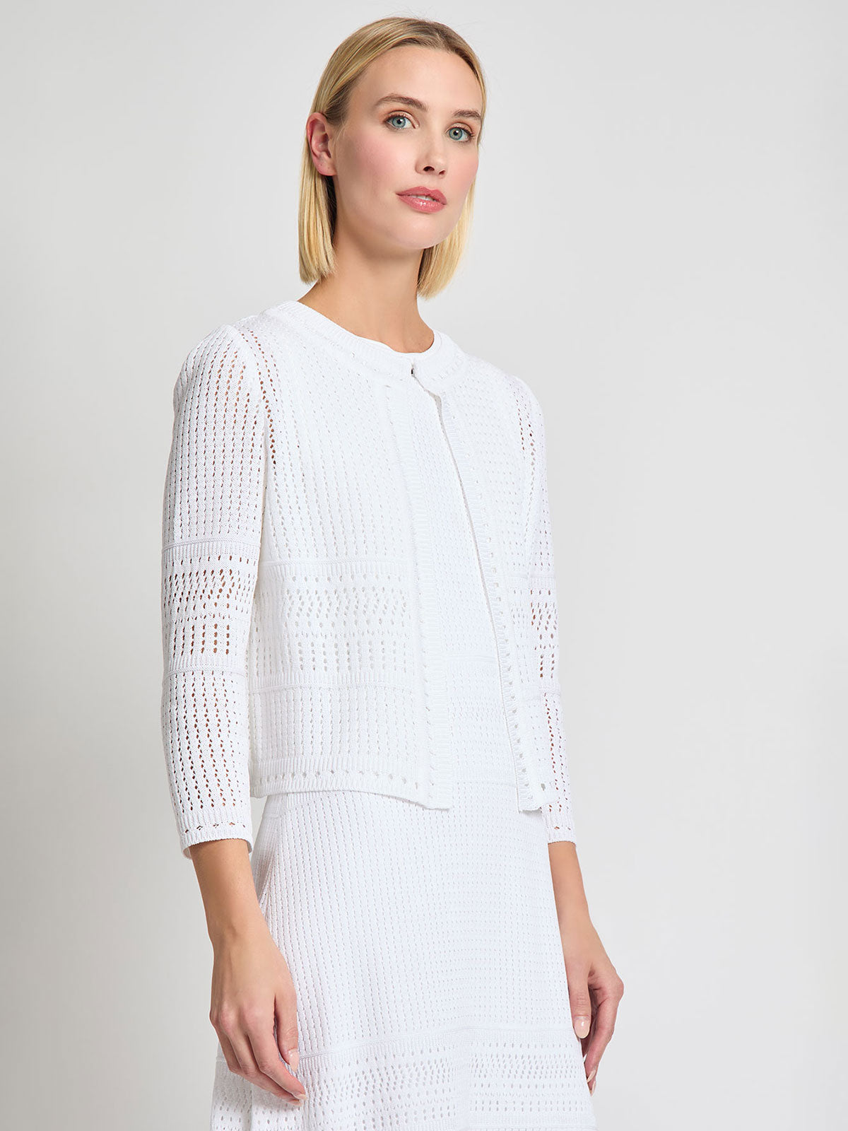 Heritage Pointelle Short Knit Jacket - Modern Fit