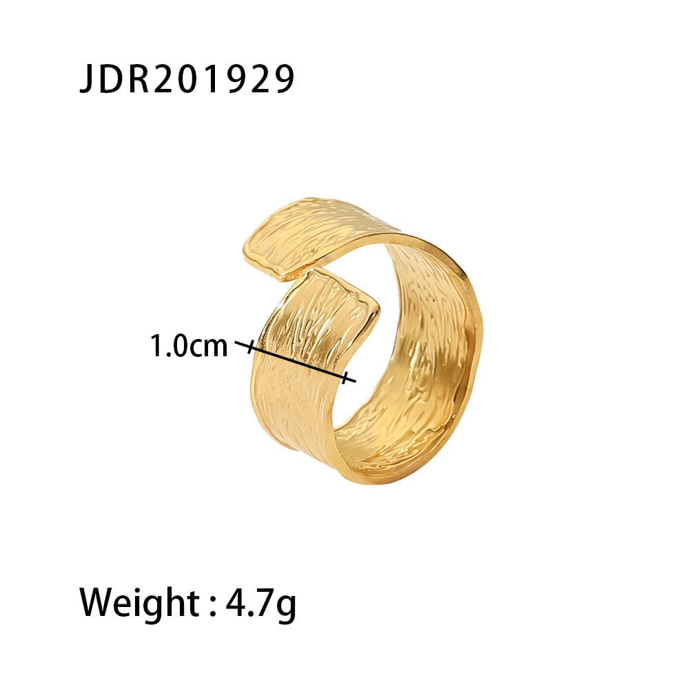 Women  Geometric Stainless Steel 18K Gold Plated Rings