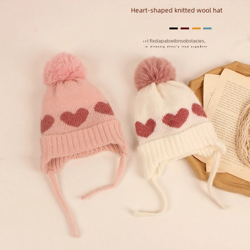 Baby Hat Baby Children's Autumn And Winter Thickened Wool Hat Boys And Girls Korean Fashion Winter Cute Knitted Hat