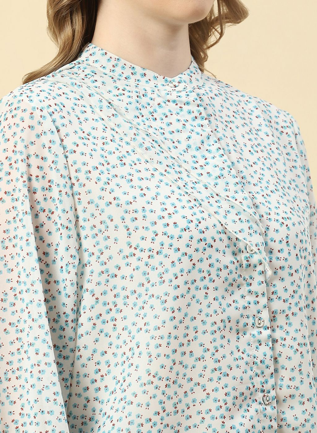 Women Blue Printed Top