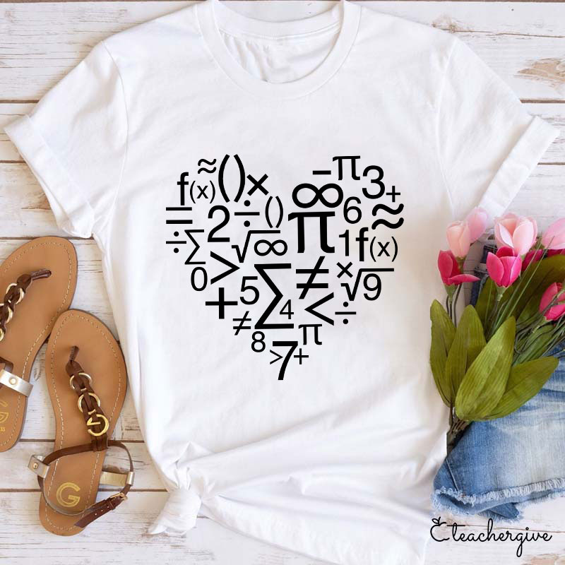 Math Heart Teacher T-Shirt