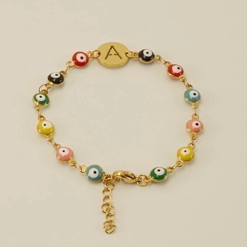 Titanium Steel Gold Plated Minimalist Classic Style Letter Plating Bracelets