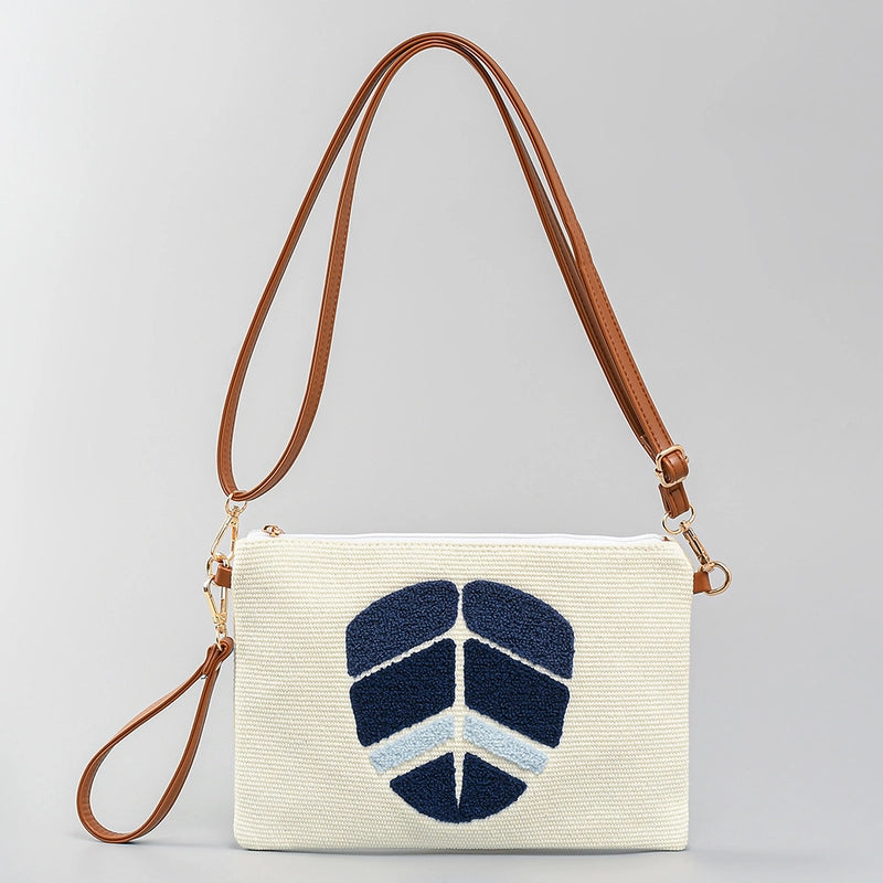 Women's Small Canvas Devil's Eye Basic Vacation Zipper Shoulder Bag