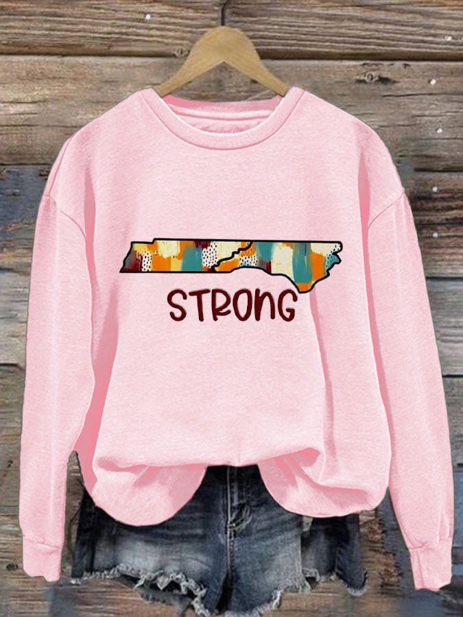 Women's Hurricane Helen Disaster Relief Printed Crew Neck Sweatshirt